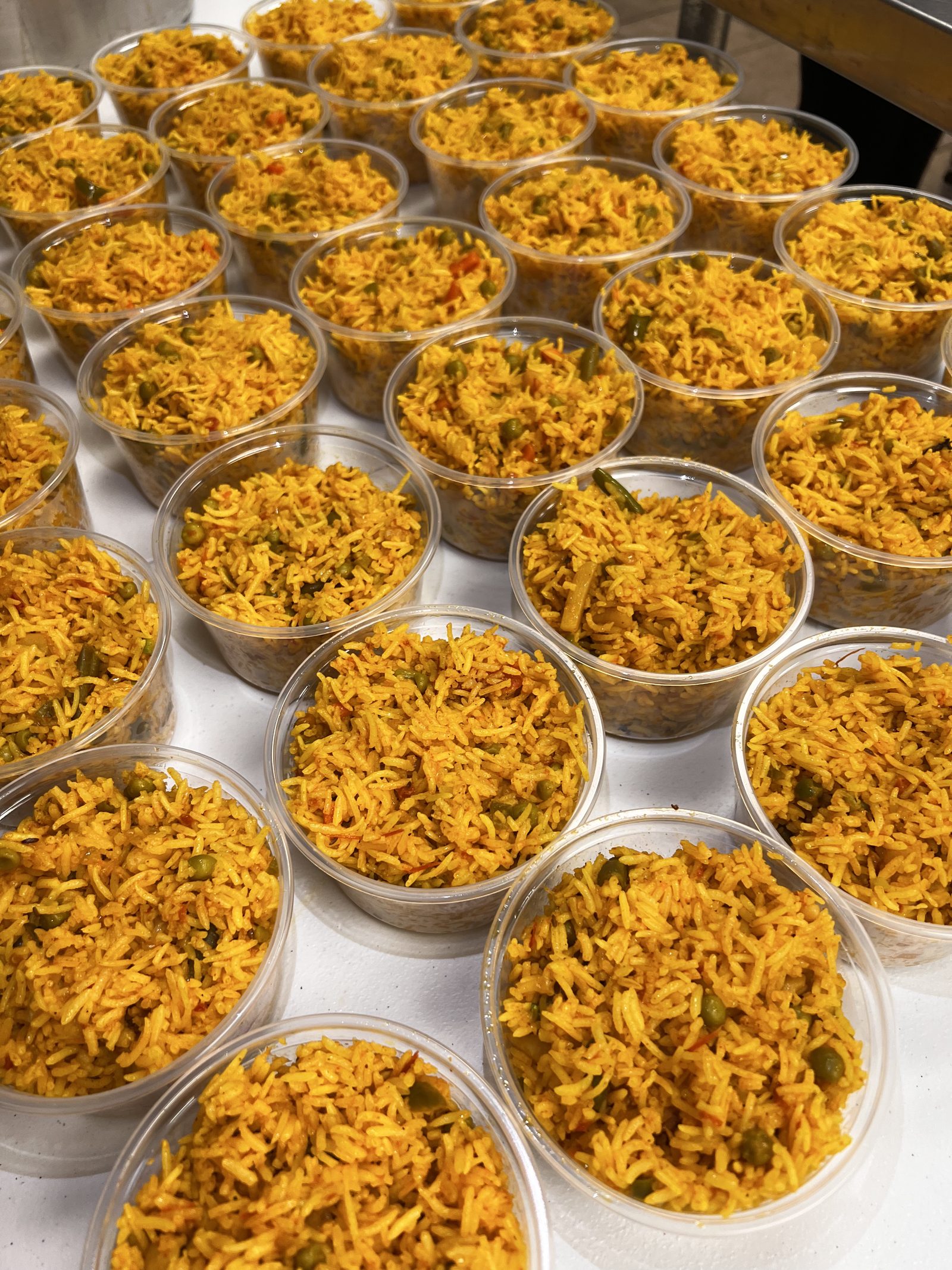 Sev-tameta cups packed for delivery